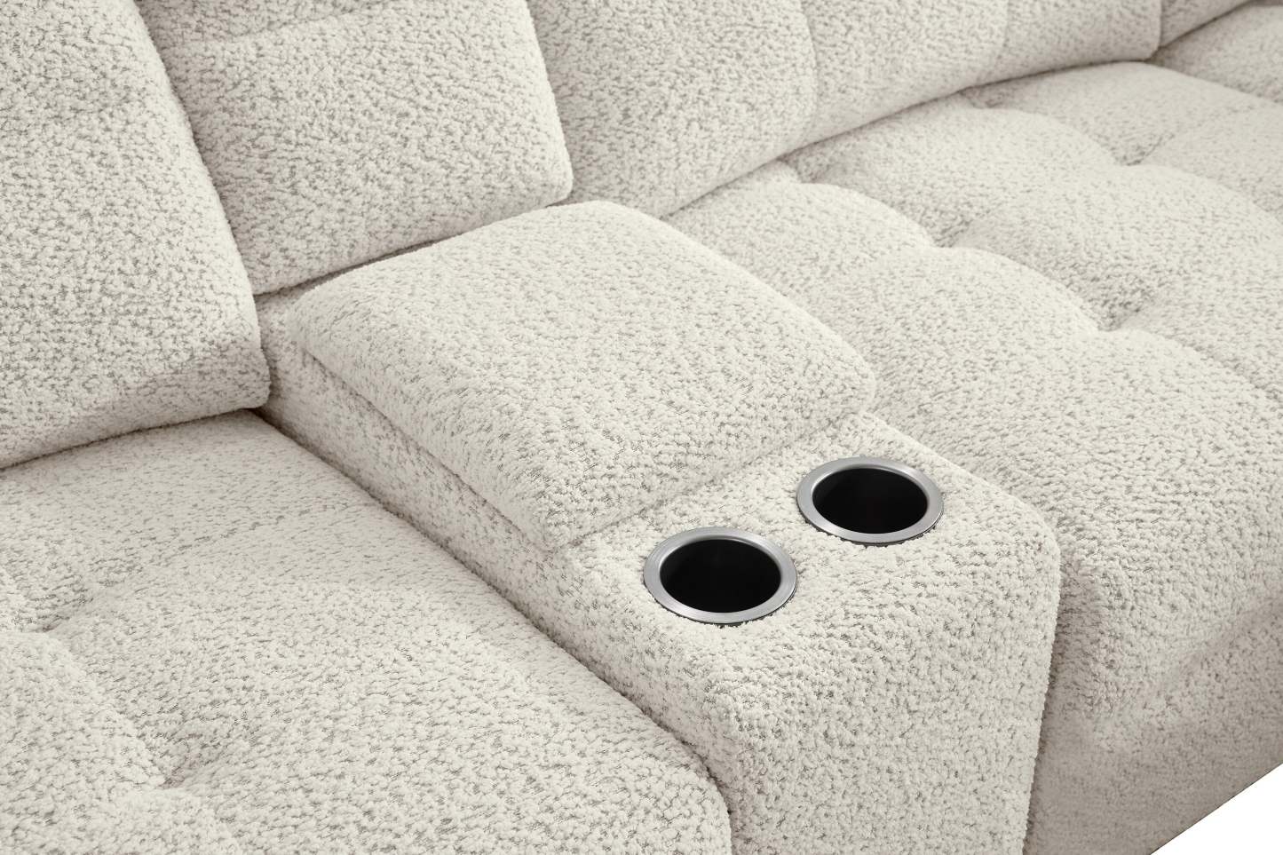 Sofa sectionnel modulaire à inclinaison électrique en forme de L Elevate de Scott Living 6 pièces avec console de rangement - beige