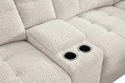 Sofa sectionnel modulaire à inclinaison électrique en forme de L Elevate de Scott Living 6 pièces avec console de rangement - beige