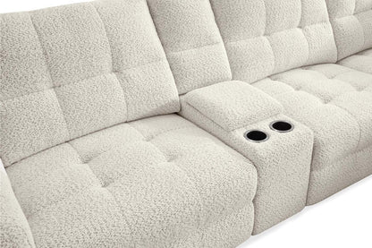 Sofa sectionnel modulaire à inclinaison électrique en forme de L Elevate de Scott Living 6 pièces avec console de rangement - beige