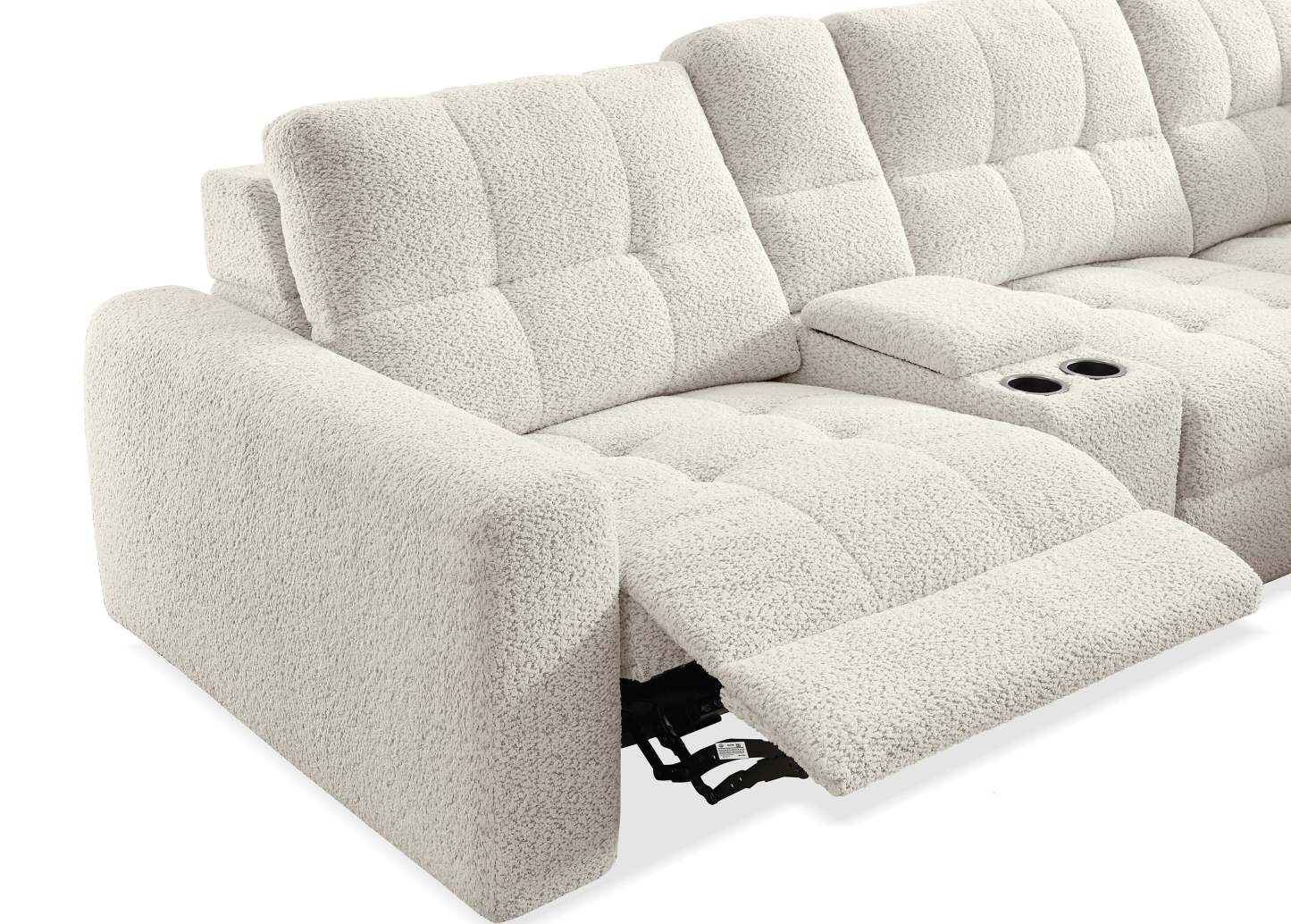 Sofa sectionnel modulaire à inclinaison électrique en forme de L Elevate de Scott Living 6 pièces avec console de rangement - beige