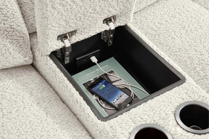 Sofa sectionnel modulaire à inclinaison électrique en forme de L Elevate de Scott Living 6 pièces avec console de rangement - beige