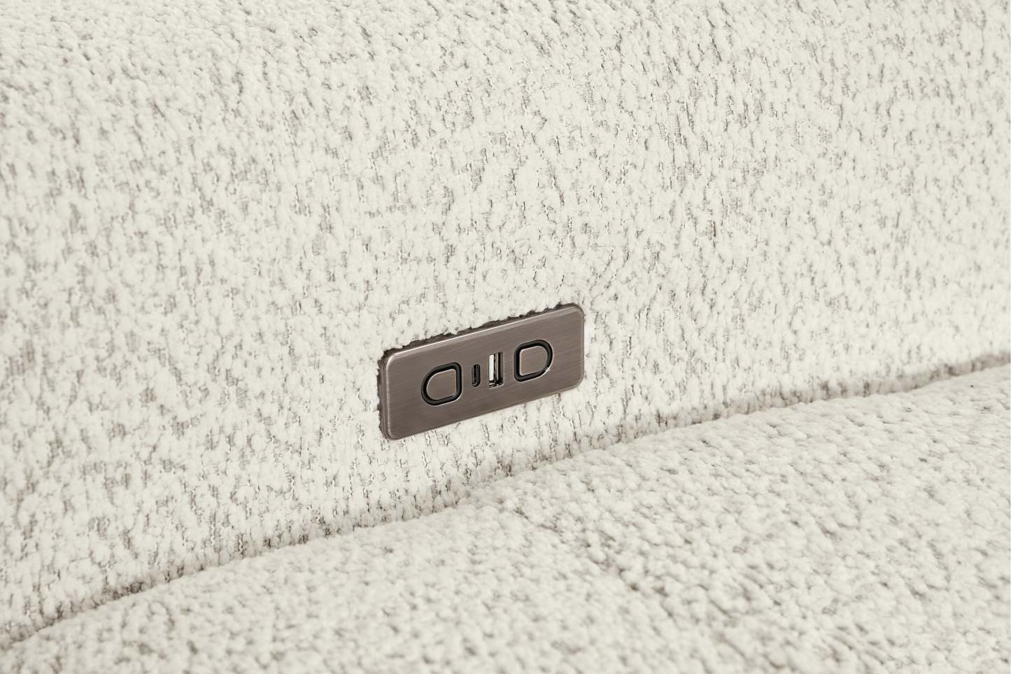 Canapé modulaire à inclinaison électrique Elevate de Scott Living de 115 po en tissu chenille - beige