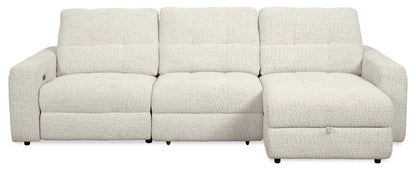 Scott Living Elevate Modular 3-Piece Right-Facing Chenille Fabric Power Reclining and Sliding Sectional - Beige | Canapé sectionnel modulaire à coulissement et inclinaison électriques de droite Elevate de Scott Living 3 pièces en tissu de chenille - beige