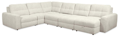 Scott Living Elevate Modular 6-Piece Right-Facing Chenille Fabric Power Reclining and Sliding Sectional - Beige | Canapé sectionnel modulaire à coulissement et inclinaison électriques de droite Elevate de Scott Living 6 pièces en tissu de chenille - beige
