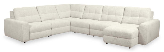 Scott Living Elevate Modular 6-Piece Right-Facing Chenille Fabric Power Reclining and Sliding Sectional - Beige | Canapé sectionnel modulaire à coulissement et inclinaison électriques de droite Elevate de Scott Living 6 pièces en tissu de chenille - beige