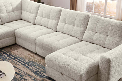Scott Living Elevate Modular 6-Piece Right-Facing Chenille Fabric Power Reclining and Sliding Sectional - Beige | Canapé sectionnel modulaire à coulissement et inclinaison électriques de droite Elevate de Scott Living 6 pièces en tissu de chenille - beige