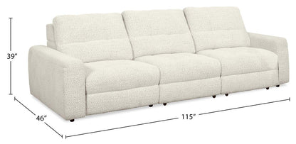 Canapé modulaire Elevate de Scott Living de 115 po en tissu en chenille avec coulissement électrique - beige