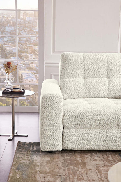 Causeuse modulaire Elevate de Scott Living de 82 po en tissu en chenille avec coulissement électrique - beige