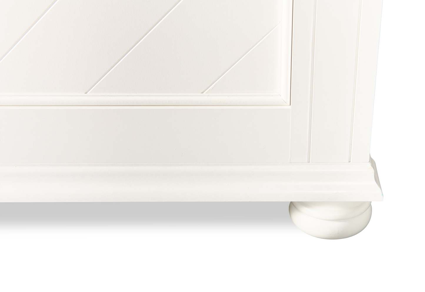 Lit à panneaux Ella avec tête de lit et cadre pour enfants, motif chevron, blanc - Taille double | Lit à panneaux Ella blanc pour enfants avec tête de lit, cadre et motif de chevrons - format lit simple