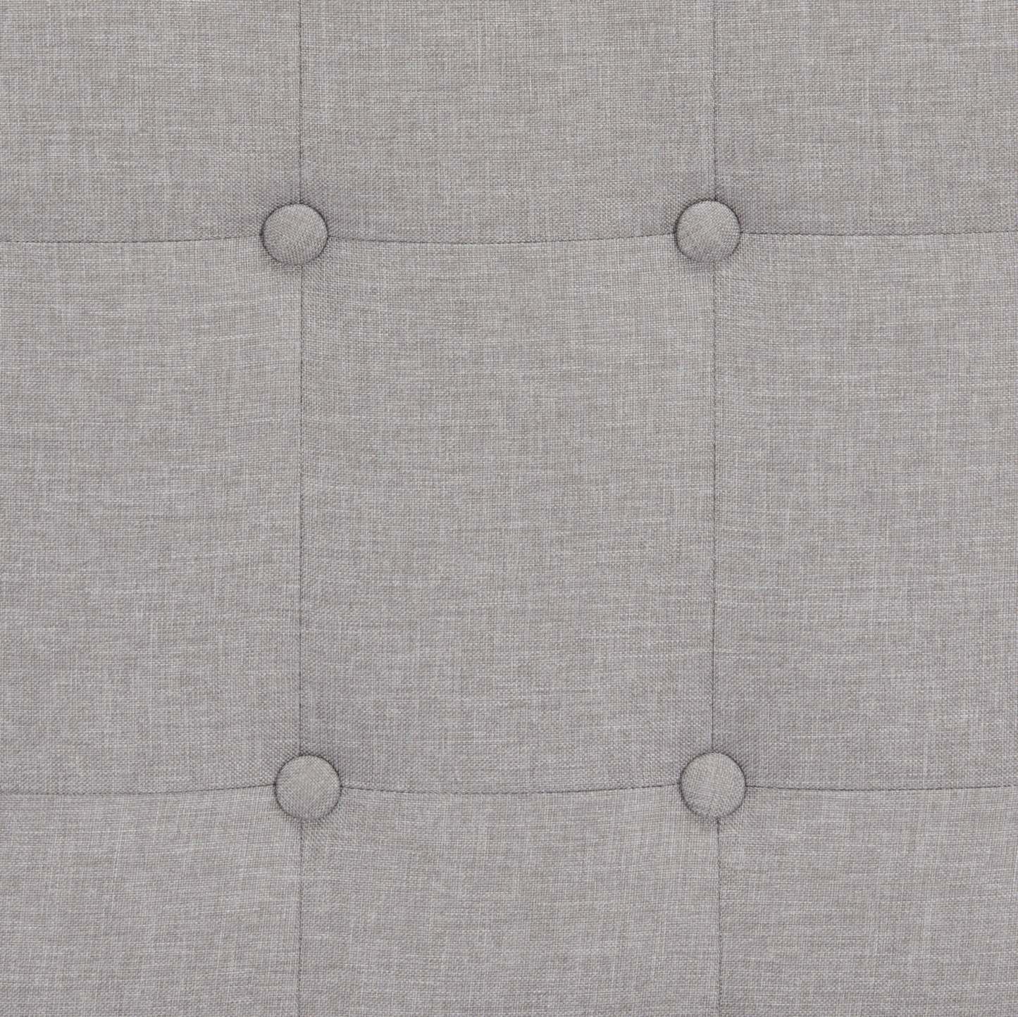 Tête de lit rembourrée Ellis en tissu gris, capitonné à boutons - Queen Size | Tête de lit rembourrée Ellis en tissu gris avec capitonnage à boutons - format grand lit