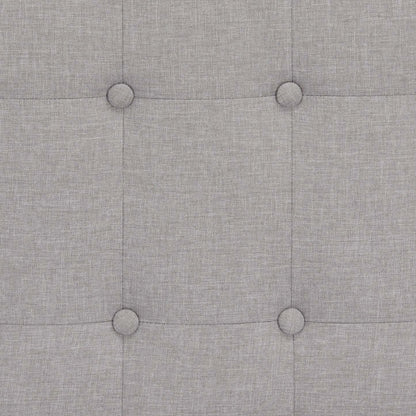 Tête de lit rembourrée Ellis en tissu gris, capitonné à boutons - Queen Size | Tête de lit rembourrée Ellis en tissu gris avec capitonnage à boutons - format grand lit