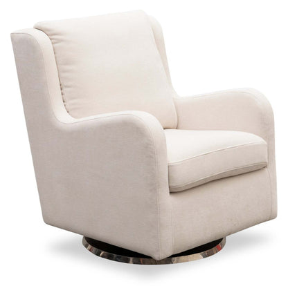Ellie 29 Linen-Look Fabric Swivel Glider Accent Chair with Wingback and Recessed Arms - Beige | Fauteuil d’appoint à oreilles coulissant et pivotant Ellie de 29 po en tissu d’apparence lin avec accoudoirs en retrait - beige