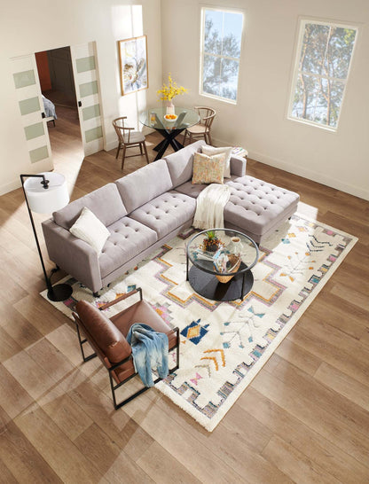 Tapis à poils longs géométriques multicolores Ellis - 7'11 x 10'10 | Tapis à poils long Ellis multicolore à motif géométrique - 7 pi 11 po x 10 pi 10 po