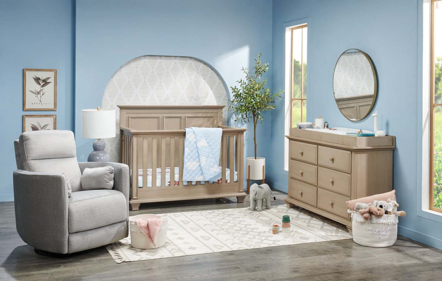 Fauteuil inclinable pivotant et coulissant en tissu Ember 36 - Coton argenté | Fauteuil pivotant, coulissant et inclinable Ember de 36 po en tissu - coton argenté