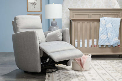 Fauteuil inclinable pivotant et coulissant en tissu Ember 36 - Coton argenté | Fauteuil pivotant, coulissant et inclinable Ember de 36 po en tissu - coton argenté