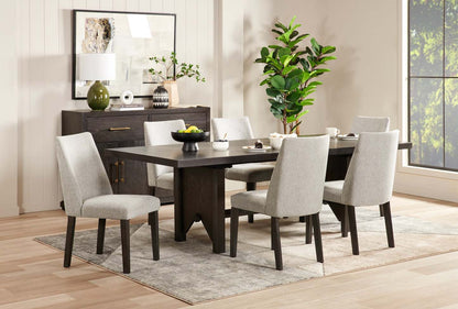 Chaise de salle à manger Emery en tissu de polyester - grise