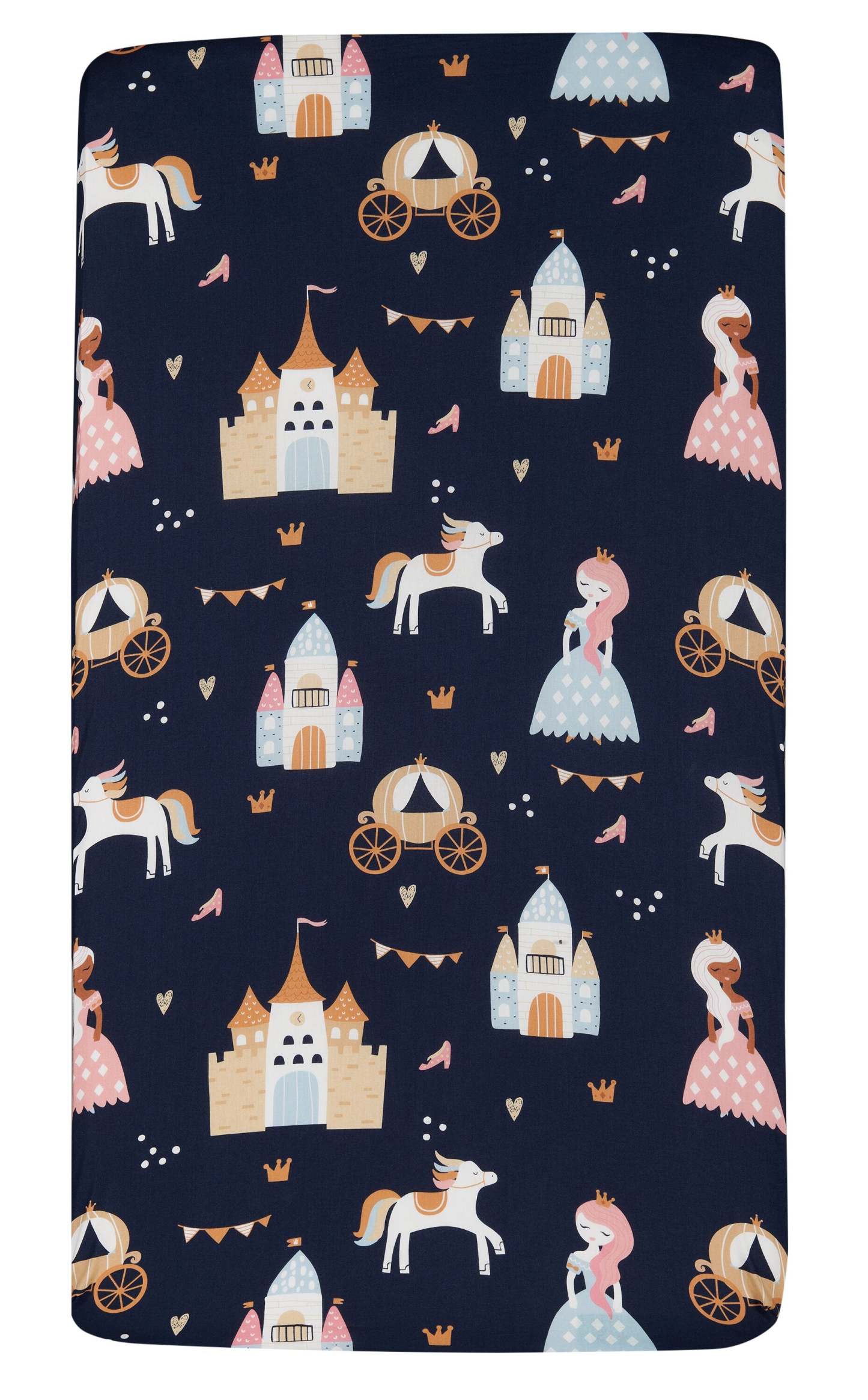 Ensemble de literie pour lit de bébé 3 pièces Emmy - Marine et rose | Literie Emmy 3 pièces pour lit de bébé - bleu marine et rose