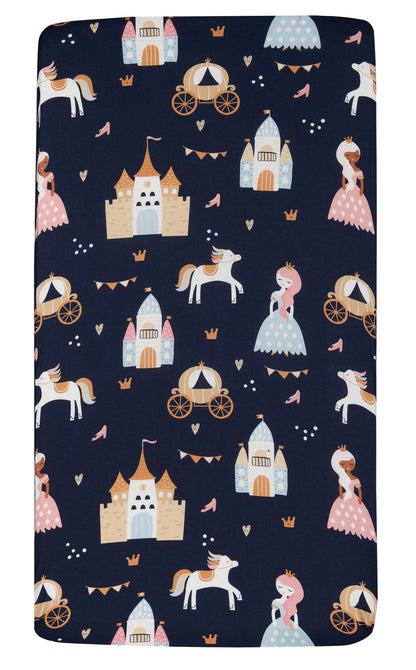 Ensemble de literie pour lit de bébé 3 pièces Emmy - Marine et rose | Literie Emmy 3 pièces pour lit de bébé - bleu marine et rose