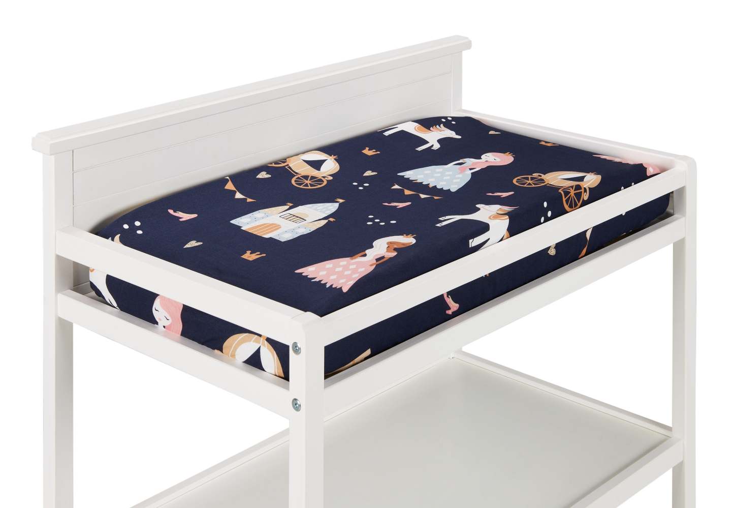 Ensemble de literie pour lit de bébé 3 pièces Emmy - Marine et rose | Literie Emmy 3 pièces pour lit de bébé - bleu marine et rose