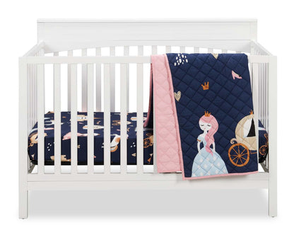 Ensemble de literie pour lit de bébé 3 pièces Emmy - Marine et rose | Literie Emmy 3 pièces pour lit de bébé - bleu marine et rose