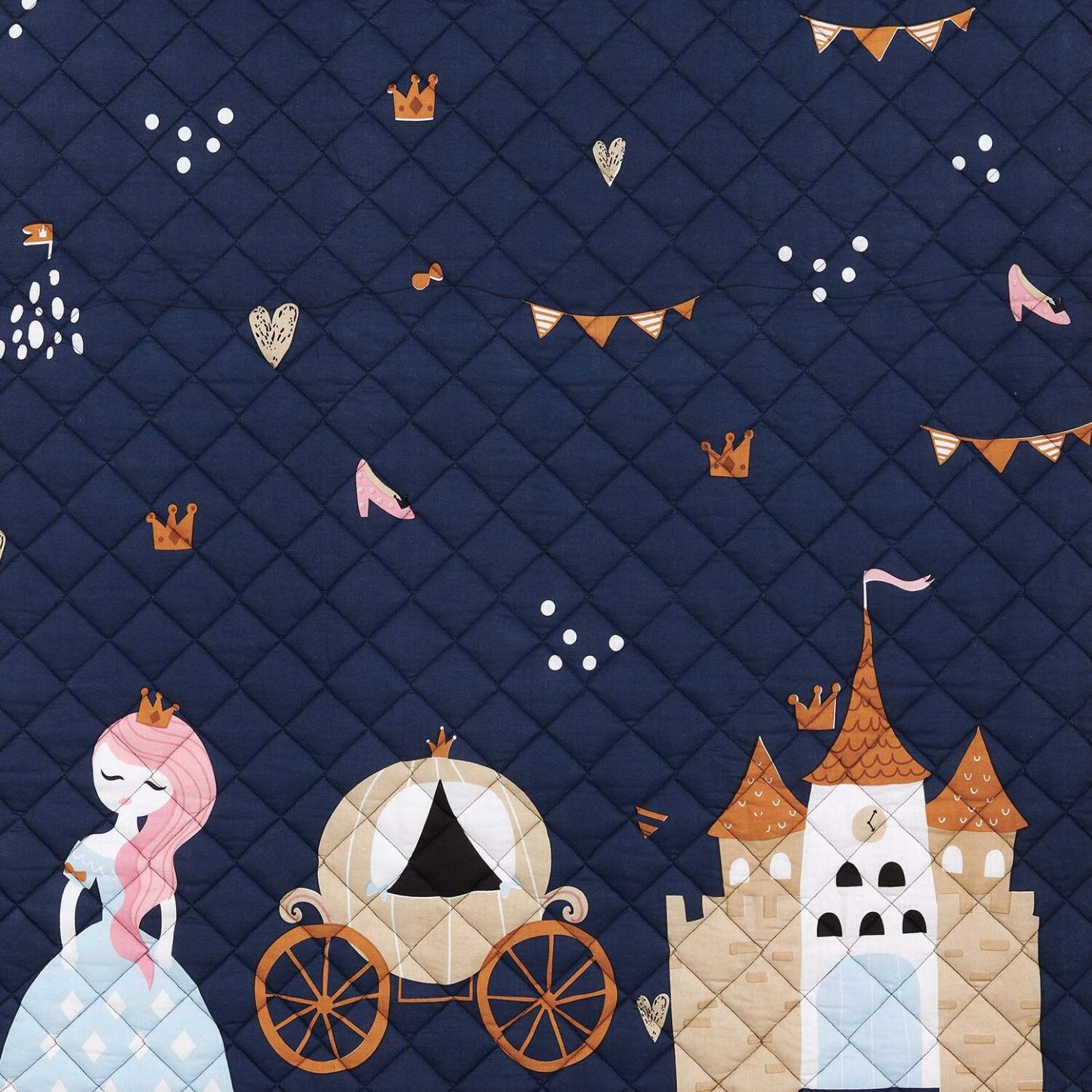 Ensemble de literie pour lit de bébé 3 pièces Emmy - Marine et rose | Literie Emmy 3 pièces pour lit de bébé - bleu marine et rose