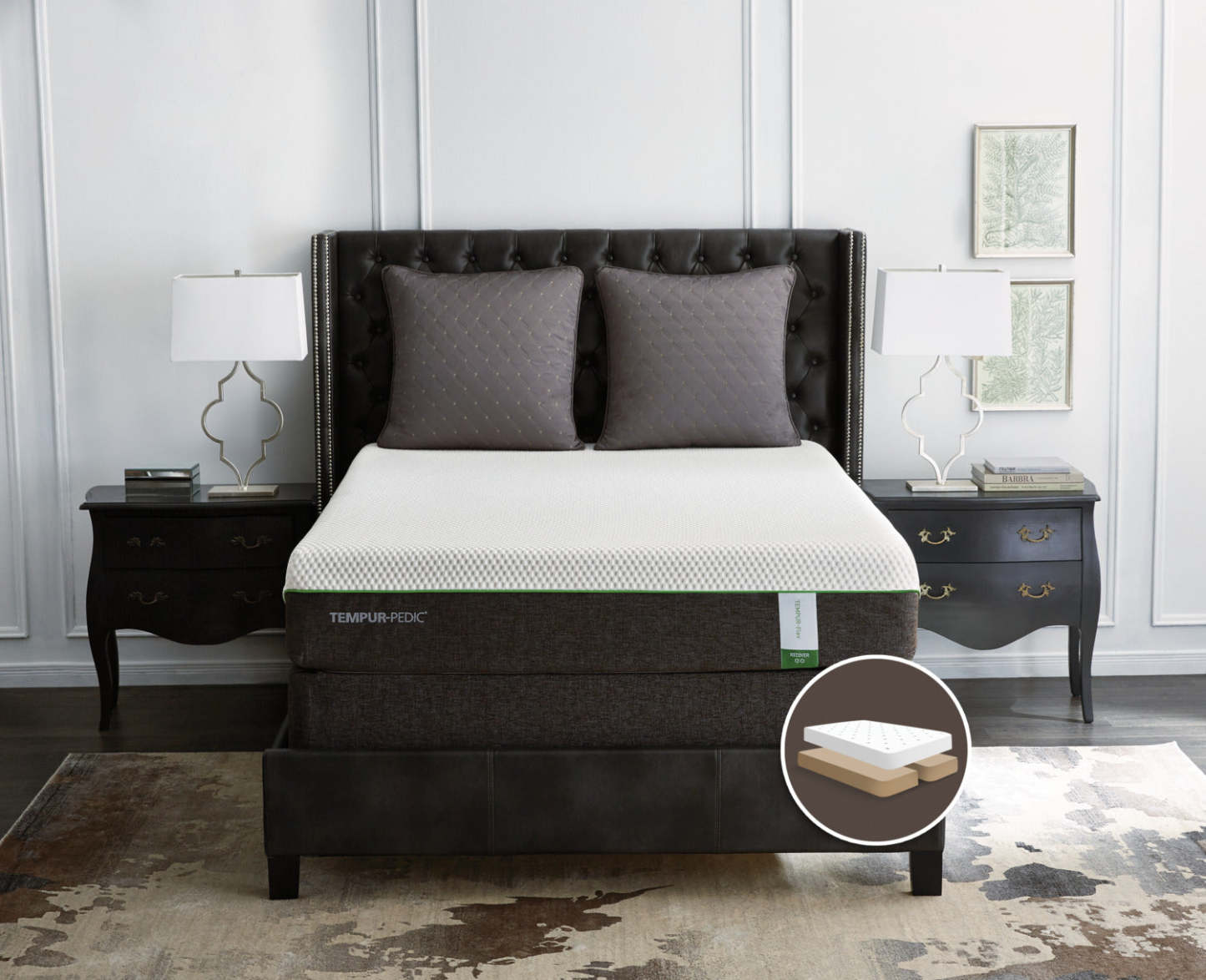 TEMPUR-Flex® Recover Tight-Top Split Queen Set|Ensemble matelas à plateau régulier divisé Recover TEMPUR-Flex pour grand lit