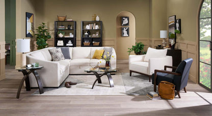 Canapé sectionnel Envy 3 pièces en tissu chenille - Beige amande | Canapé sectionnel Envy 3 pièces en tissu chenille - beige amande