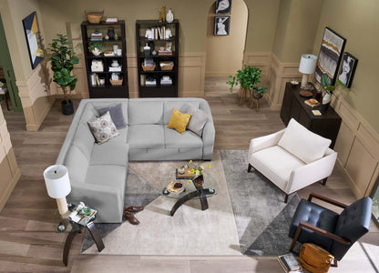 Sofa sectionnel Envy 3 pièces en tissu de chenille - gris brouillard