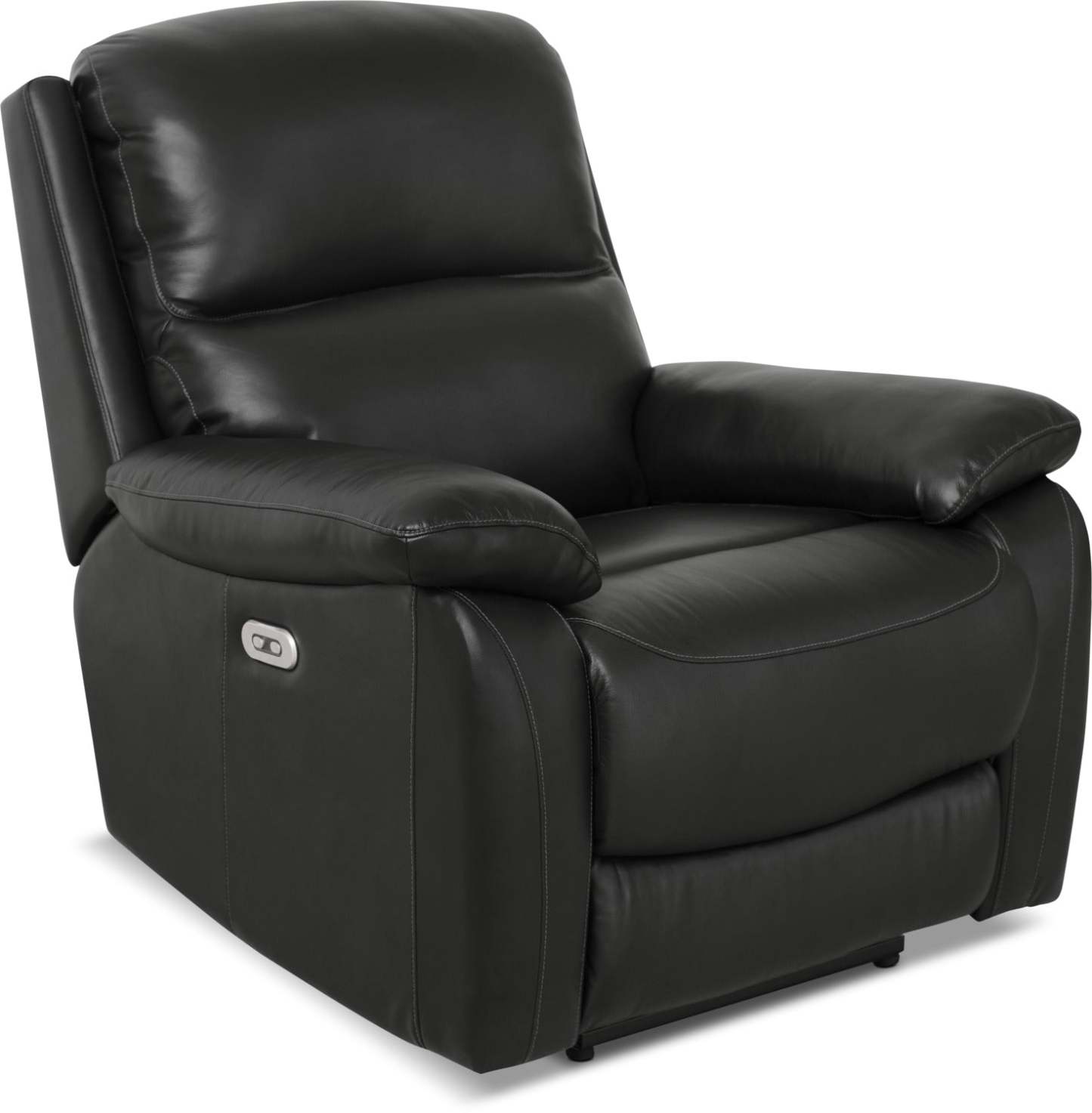 Fauteuil à inclinaison électrique Grove de 36 po en cuir véritable avec appuie-tête réglable - noir