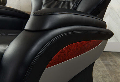 Fauteuil de massage à inclinaison électrique de la collection Urban de Panasonic de 48,1 po en cuir synthétique de qualité supérieure - noir