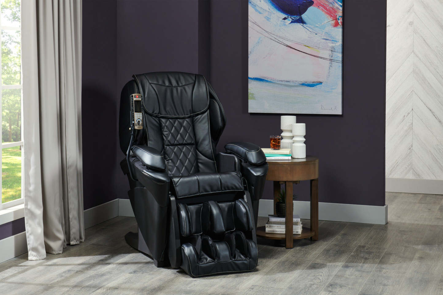 Fauteuil inclinable de massage Panasonic Real Pro ULTRA Prestige™35,4 en cuir synthétique de haute qualité - noir | Fauteuil inclinable de massage en cuir synthétique de haute qualité Real Pro ULTRA Prestige™35,4 de Panasonic - Noir