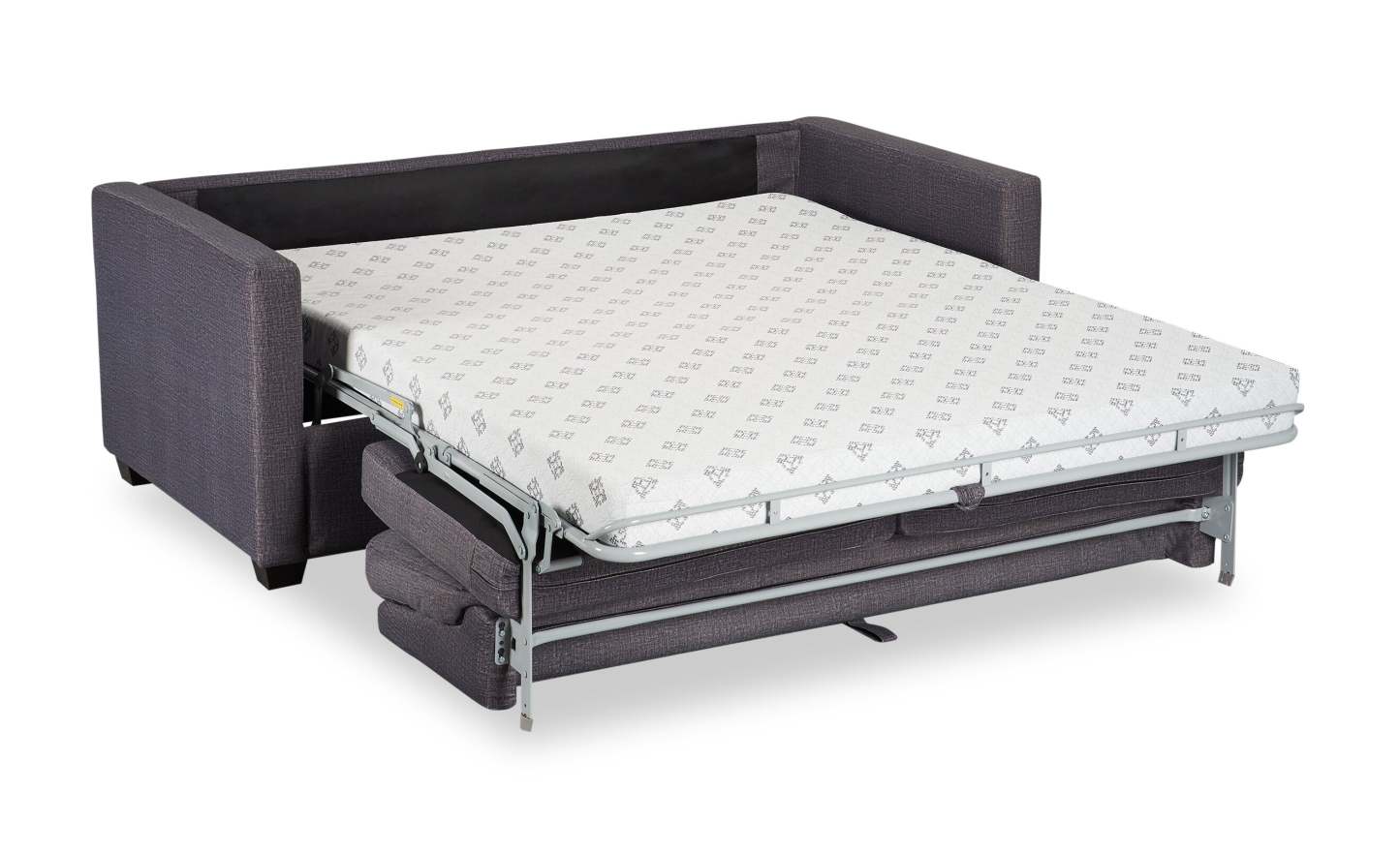 Fabriqué au Canada, canapé-lit Everlee de 76,5 po en microsuède avec mousse à mémoire de forme et deux coussins décoratifs - gris