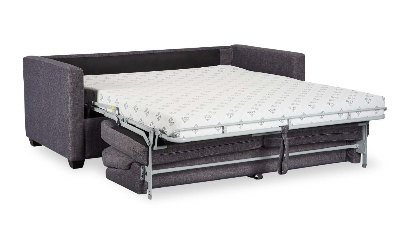 Fabriqué au Canada, canapé-lit Everlee de 76,5 po en microsuède avec mousse à mémoire de forme et deux coussins décoratifs - gris