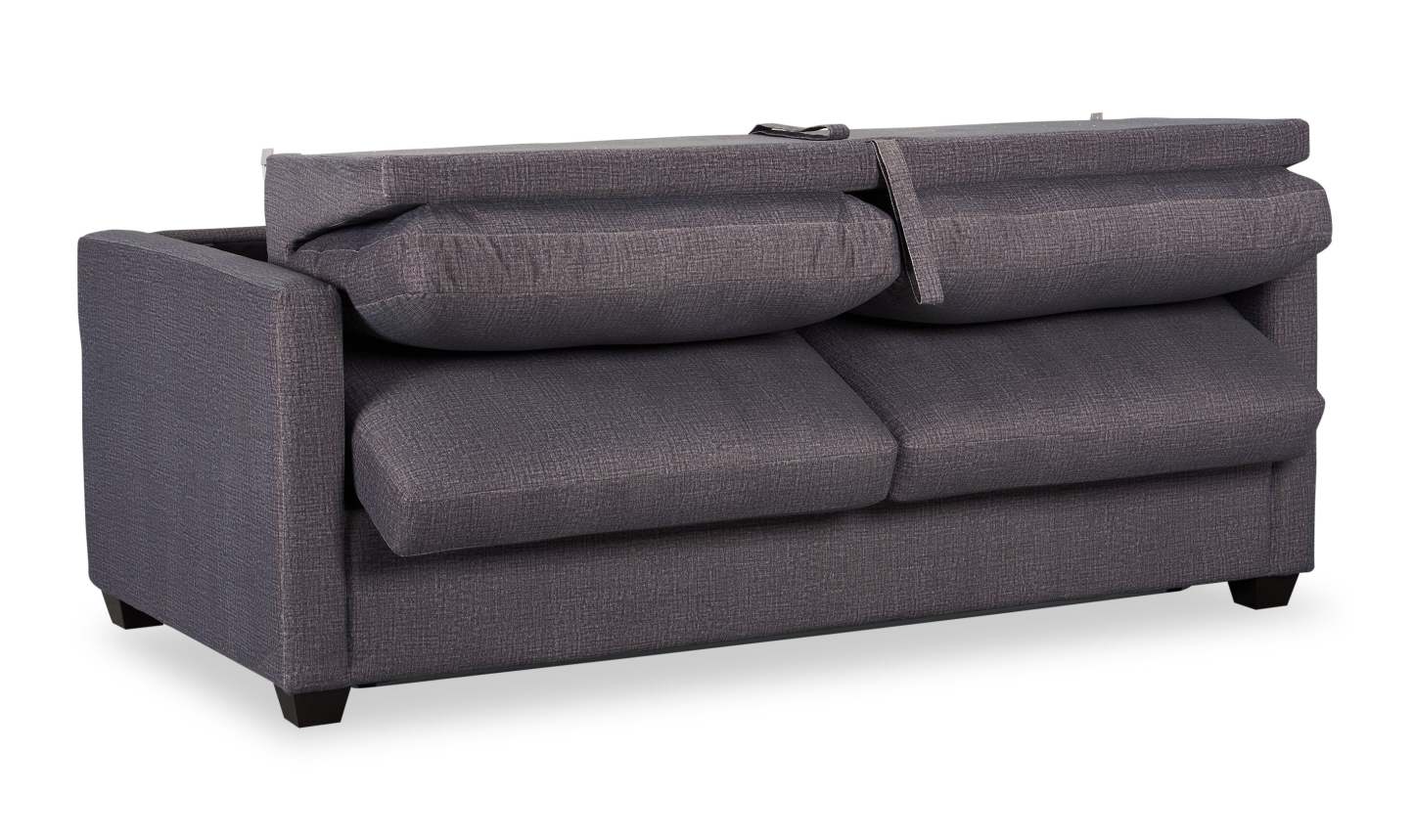 Fabriqué au Canada, canapé-lit Everlee de 76,5 po en microsuède avec mousse à mémoire de forme et deux coussins décoratifs - gris