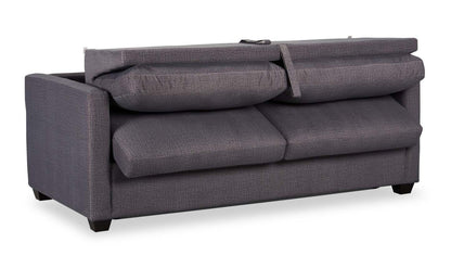 Fabriqué au Canada, canapé-lit Everlee de 76,5 po en microsuède avec mousse à mémoire de forme et deux coussins décoratifs - gris
