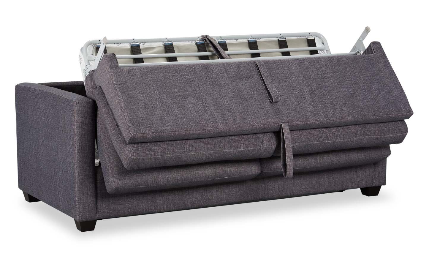 Fabriqué au Canada, canapé-lit Everlee de 76,5 po en microsuède avec mousse à mémoire de forme et deux coussins décoratifs - gris