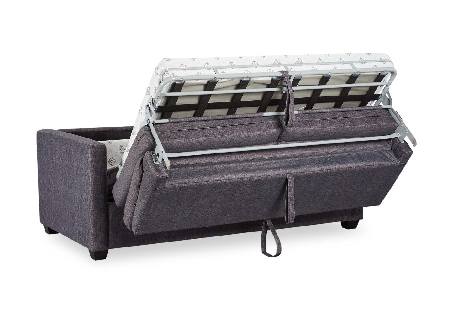 Fabriqué au Canada, canapé-lit Everlee de 76,5 po en microsuède avec mousse à mémoire de forme et deux coussins décoratifs - gris