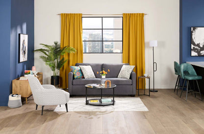 Fabriqué au Canada, canapé-lit Everlee de 76,5 po en microsuède avec mousse à mémoire de forme et deux coussins décoratifs - gris