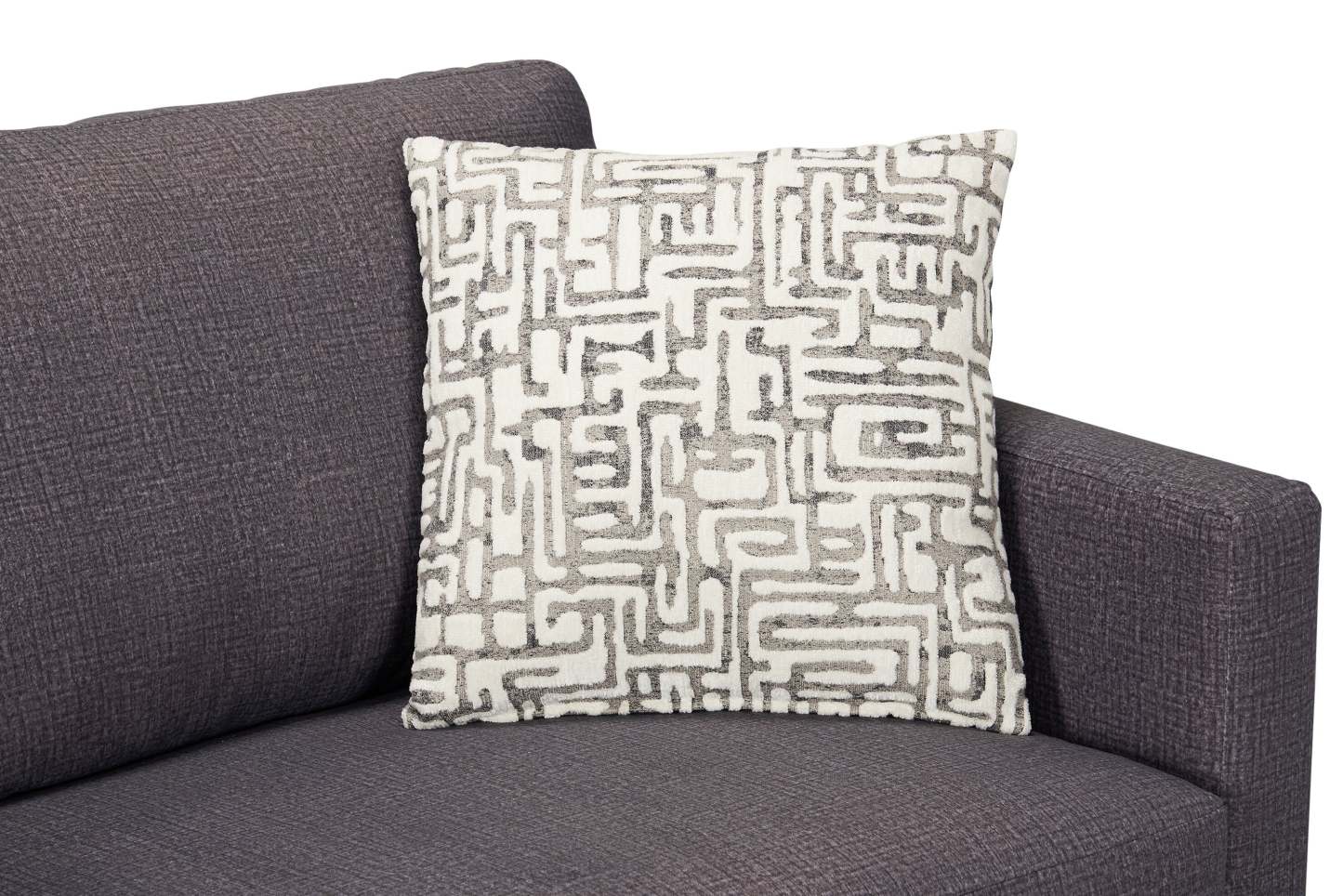 Fabriqué au Canada, canapé-lit Everlee de 76,5 po en microsuède avec mousse à mémoire de forme et deux coussins décoratifs - gris