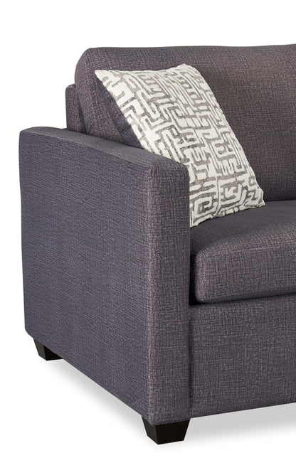 Fabriqué au Canada, canapé-lit Everlee de 76,5 po en microsuède avec mousse à mémoire de forme et deux coussins décoratifs - gris