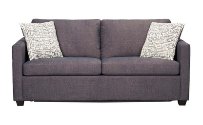 Fabriqué au Canada, canapé-lit Everlee de 76,5 po en microsuède avec mousse à mémoire de forme et deux coussins décoratifs - gris