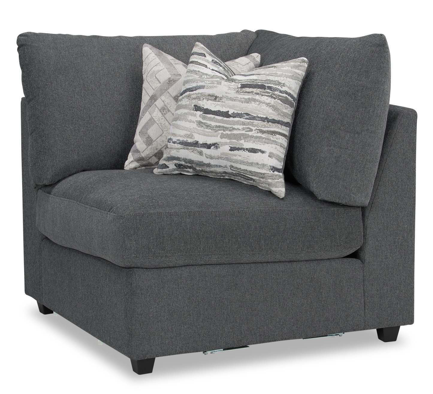 Sofa sectionnel modulaire sans accoudoirs Evolve de Scott Living 5 pièces avec coussins en duvet et plumes - gris anthracite