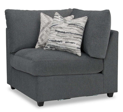 Scott Living Evolve Modular 39.5 Linen-Look Fabric Corner Chair with Feather Down Cushions - Charcoal Grey | Fauteuil modulaire en coin Evolve de Scott Living de 39,5 po en tissu d’apparence lin avec coussins en duvet et plumes - gris anthracite
