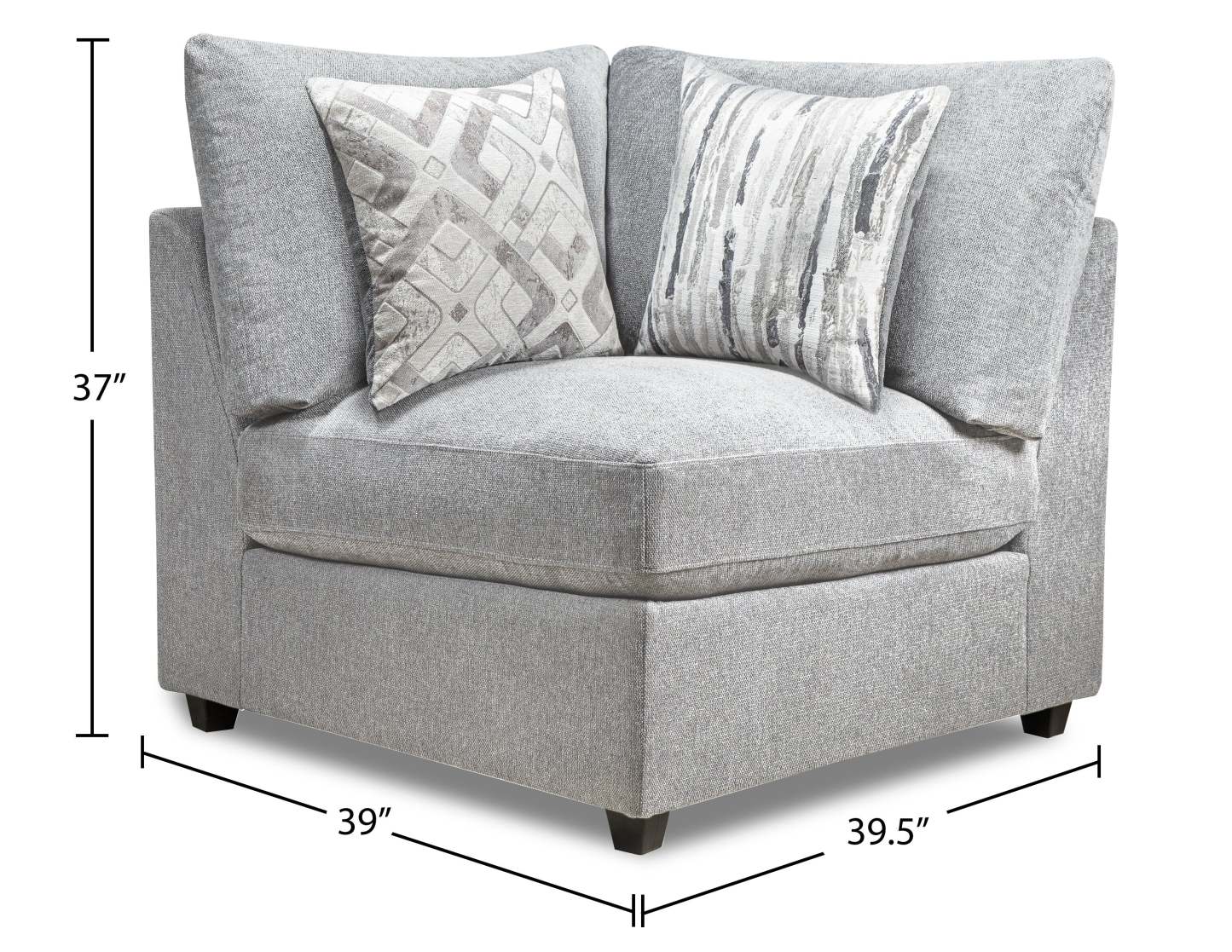 Scott Living Evolve Modular 4-Piece Linen-Look Fabric Pit Sofa Sectional with Feather Down Cushions - Grey | Canapé sectionnel modulaire Evolve de Scott Living 4 pièces en tissu d'apparence lin avec coussins en duvet et plumes - gris