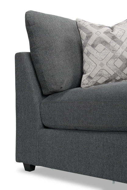 Scott Living Evolve Modular 39.5 Linen-Look Fabric Armless Chair with Feather Down Cushions - Charcoal Grey | Fauteuil modulaire sans accoudoirs Evolve de Scott Living de 39,5 po en tissu d’apparence lin avec coussins en duvet et plumes - gris anthracite