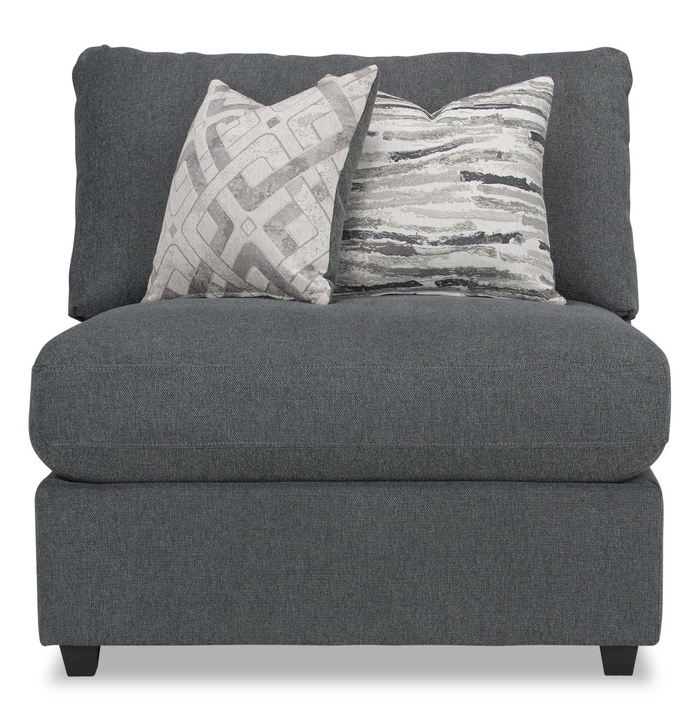 Scott Living Evolve Modular 39.5 Linen-Look Fabric Armless Chair with Feather Down Cushions - Charcoal Grey | Fauteuil modulaire sans accoudoirs Evolve de Scott Living de 39,5 po en tissu d’apparence lin avec coussins en duvet et plumes - gris anthracite