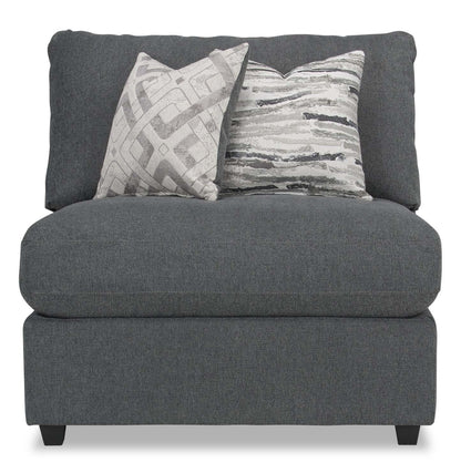 Scott Living Evolve Modular 39.5 Linen-Look Fabric Armless Chair with Feather Down Cushions - Charcoal Grey | Fauteuil modulaire sans accoudoirs Evolve de Scott Living de 39,5 po en tissu d’apparence lin avec coussins en duvet et plumes - gris anthracite