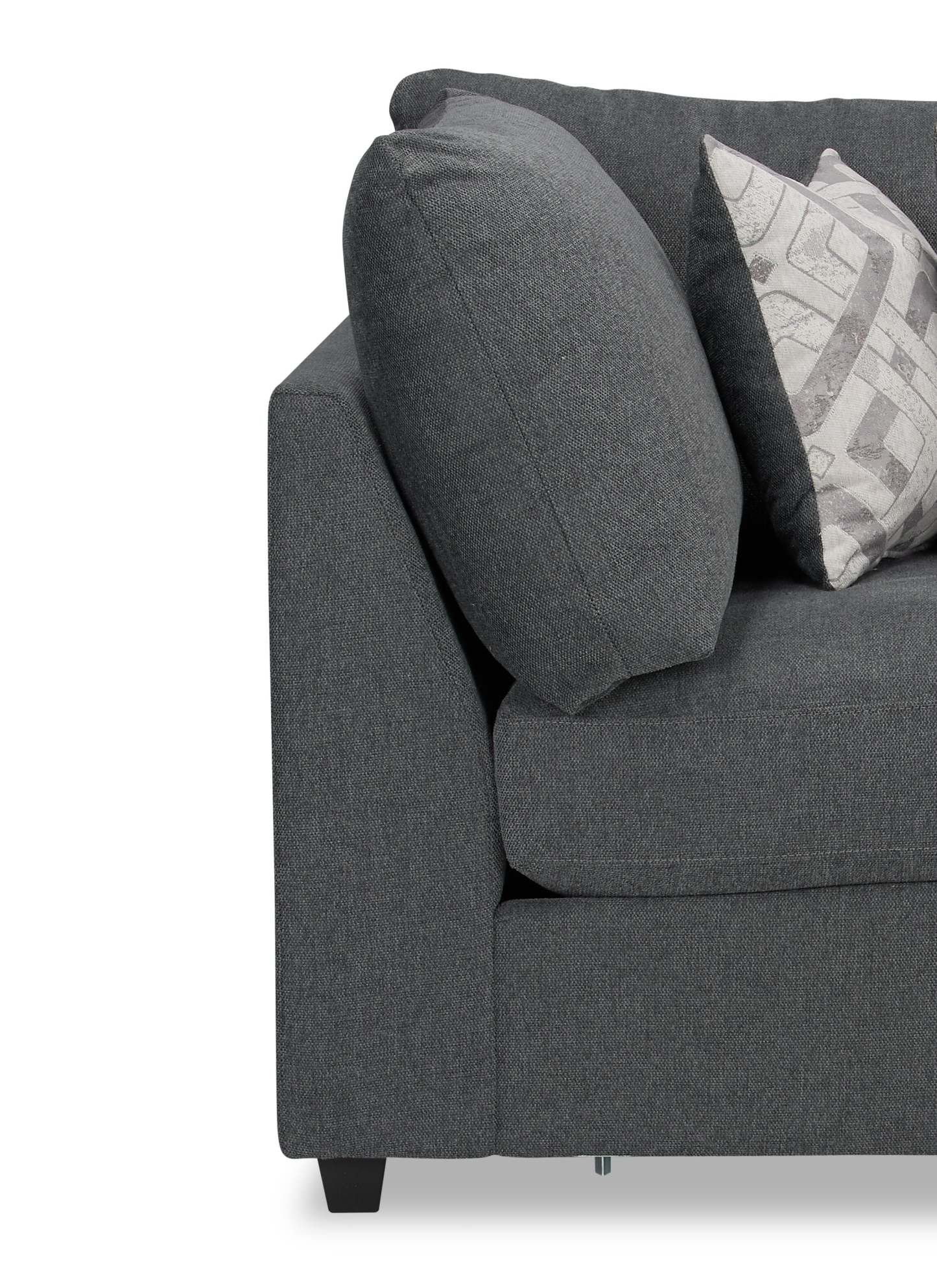 Scott Living Evolve Modular 39.5 Linen-Look Fabric Corner Chair with Feather Down Cushions - Charcoal Grey | Fauteuil modulaire en coin Evolve de Scott Living de 39,5 po en tissu d’apparence lin avec coussins en duvet et plumes - gris anthracite