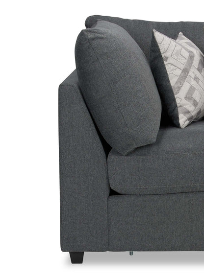 Scott Living Evolve Modular 39.5 Linen-Look Fabric Corner Chair with Feather Down Cushions - Charcoal Grey | Fauteuil modulaire en coin Evolve de Scott Living de 39,5 po en tissu d’apparence lin avec coussins en duvet et plumes - gris anthracite