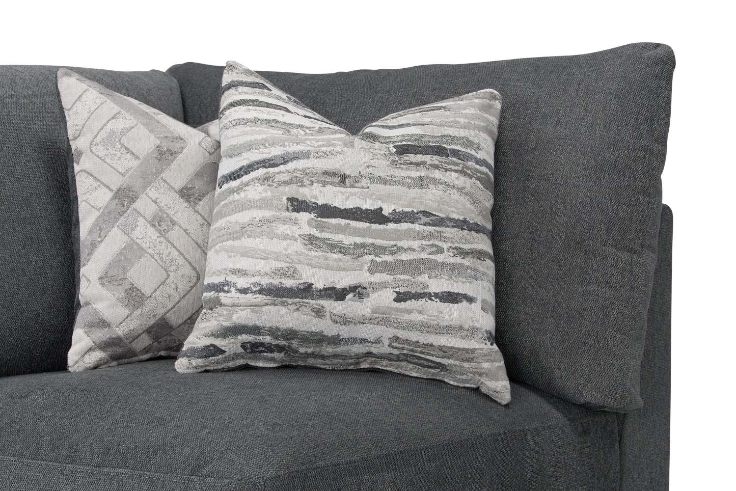 Scott Living Evolve Modular 39.5 Linen-Look Fabric Corner Chair with Feather Down Cushions - Charcoal Grey | Fauteuil modulaire en coin Evolve de Scott Living de 39,5 po en tissu d’apparence lin avec coussins en duvet et plumes - gris anthracite